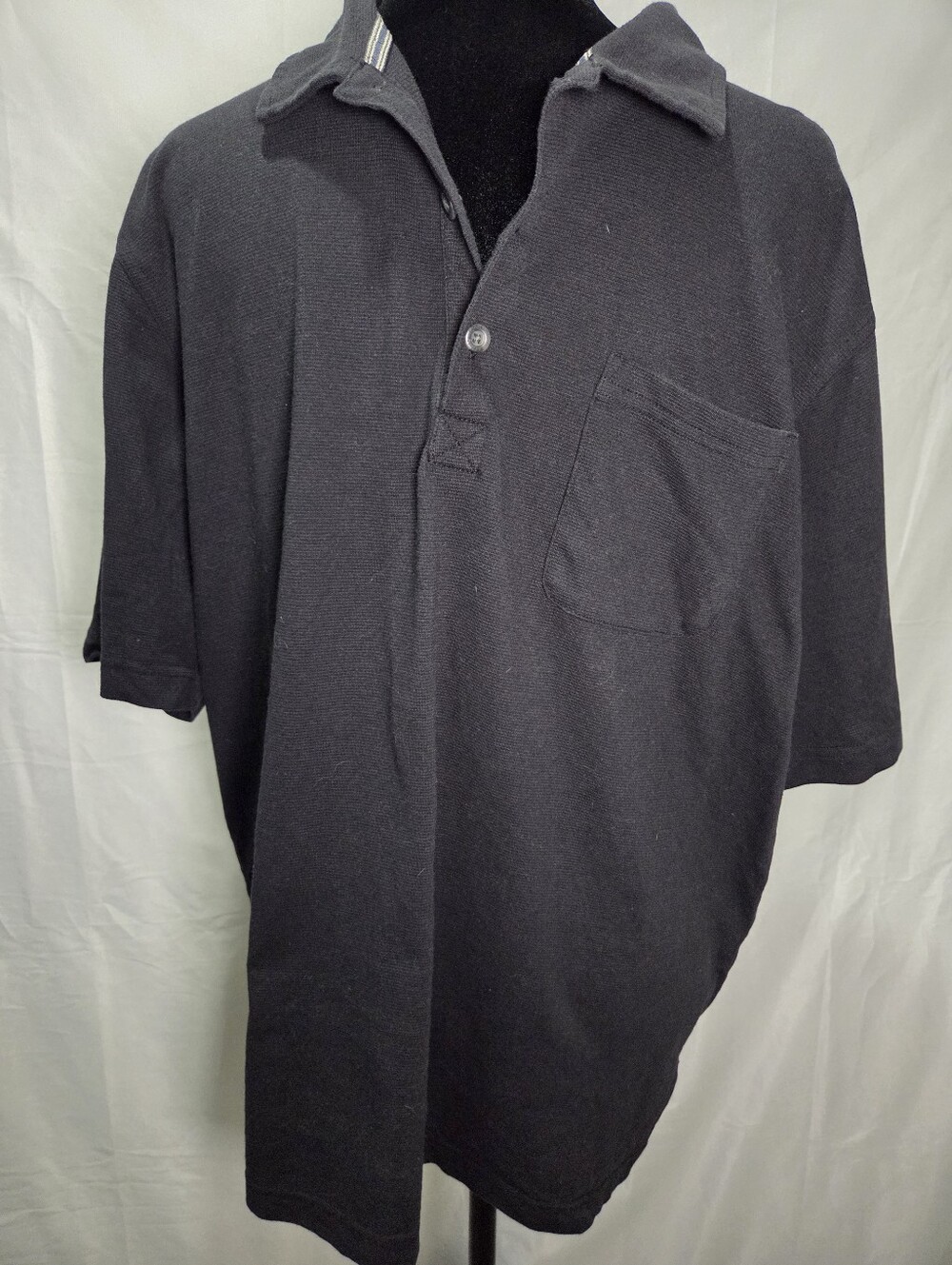 Eddie Bauer Black Short-Sleeve Polo with Chest Pocket